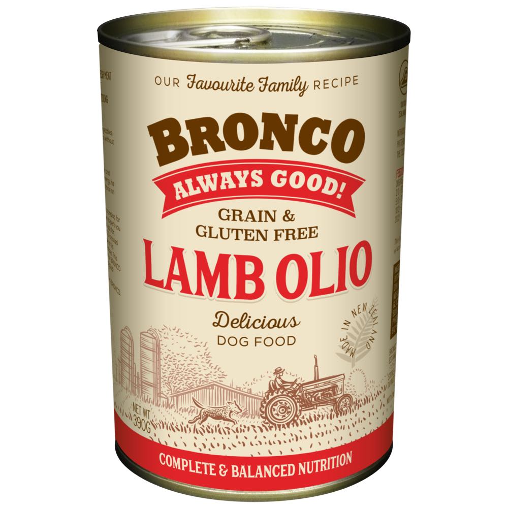 15% OFF: Bronco Lamb Olio Grain-Free Canned Dog Food 390g