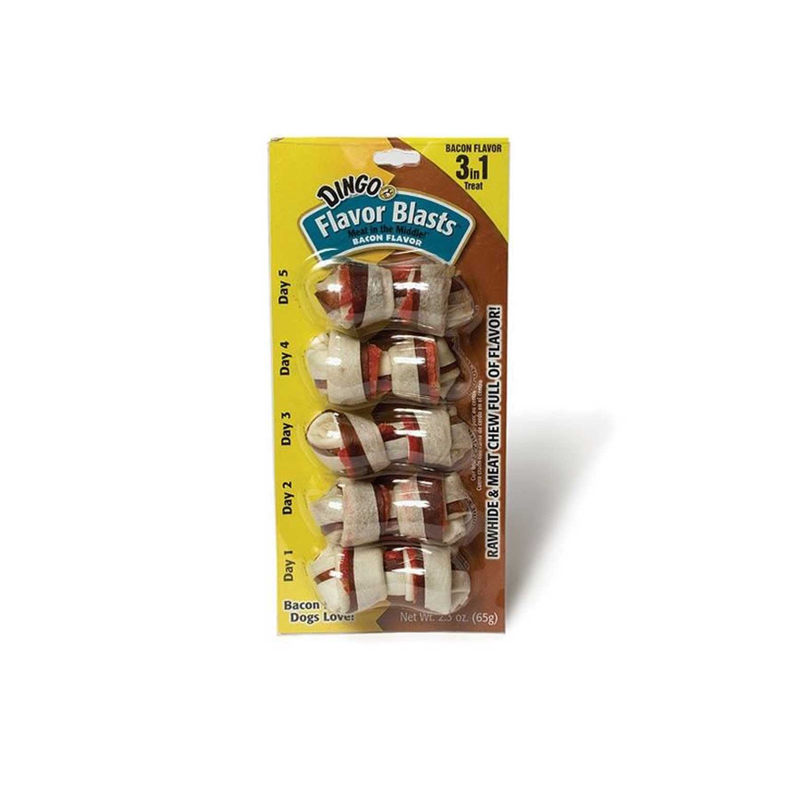 "Dingo Mini Flavor Blasts, Bacon, 5-count"