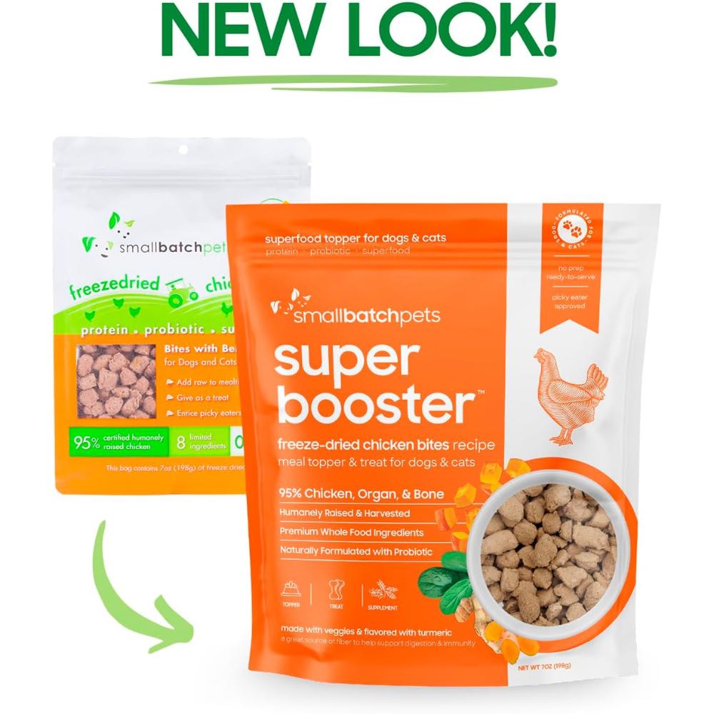 10% OFF (Exp 20Dec25): Smallbatch Super Booster Freeze Dried Chicken Bites Cat & Dog Treats 7oz